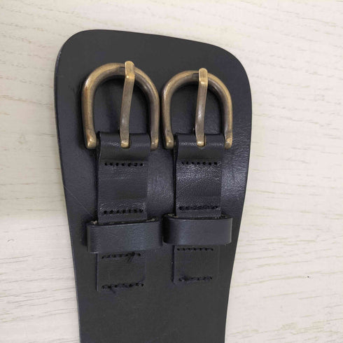 ブラックバイマウジー BLACK by moussy 2バックルレザーベルト レディース FREE