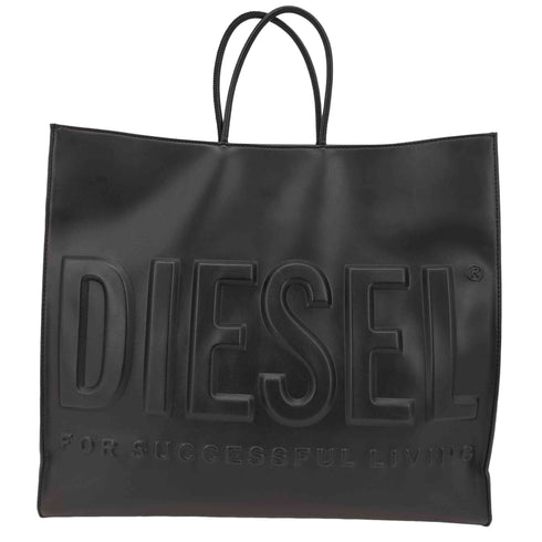 ディーゼル DIESEL DSL 3D TOTE EW X ロゴプリント 2WAY フェイクレザー ショルダートートバッグ メンズ
