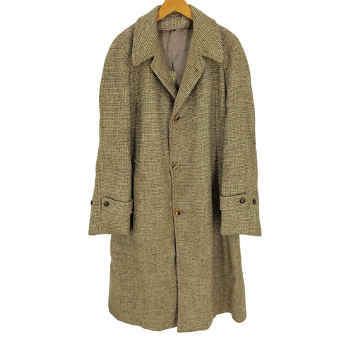 60S Harris Tweed Sieller ミックスカラー ピッチチェック ツイード ロング チェスター コート メンズ