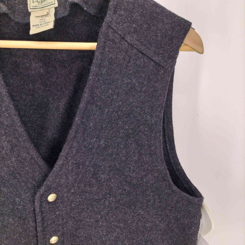 エルエルビーン L.L.Bean 90-00S トルコ製 ロゴ刻印ボタン ウールナイロン ハンティングベスト ジレ メンズ import:S