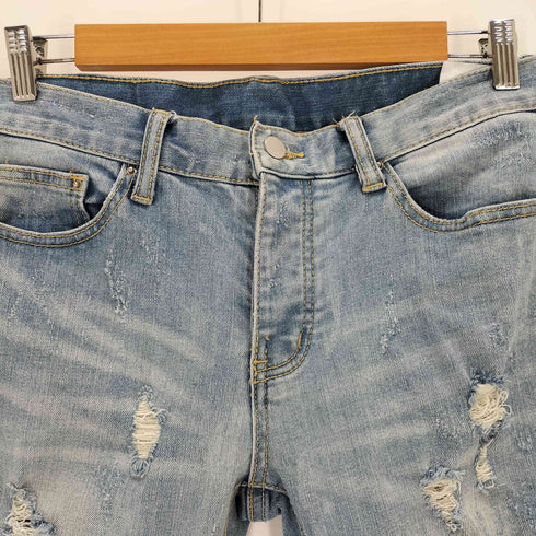 ミニマル mnml 裾ジップ クラッシュスキニーデニムパンツ メンズ 30