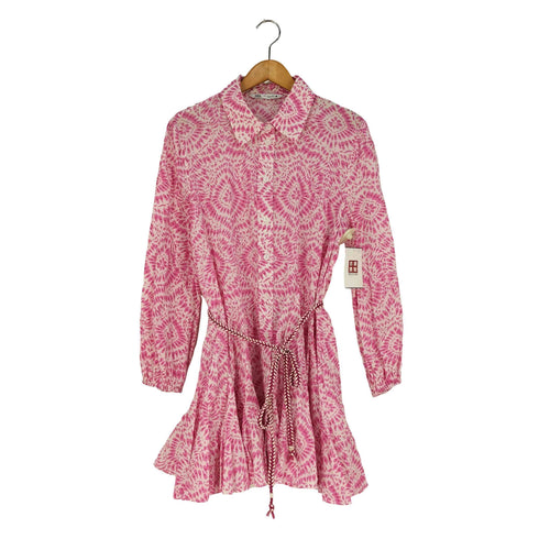 ザラ ZARA PINK PRINTED MINI DRESS シャツワンピース レディース import:XL