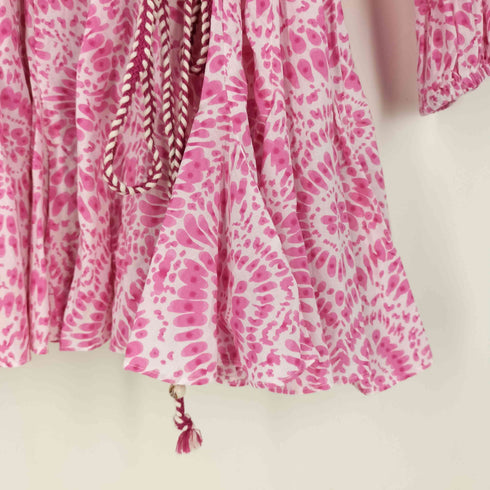 ザラ ZARA PINK PRINTED MINI DRESS シャツワンピース レディース import:XL