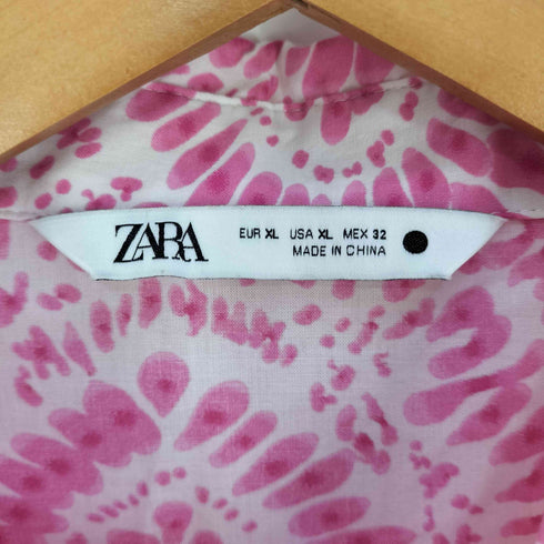 ザラ ZARA PINK PRINTED MINI DRESS シャツワンピース レディース import:XL