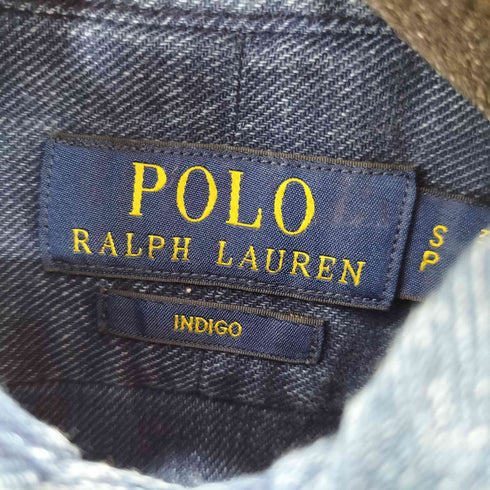 ポロラルフローレン POLO RALPH LAUREN インディゴ染め プレーンシャツ メンズ import:S