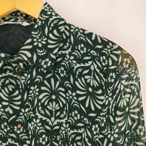 ザラ ZARA PRINTED DRESS プリント シャツワンピース レディース import:XS