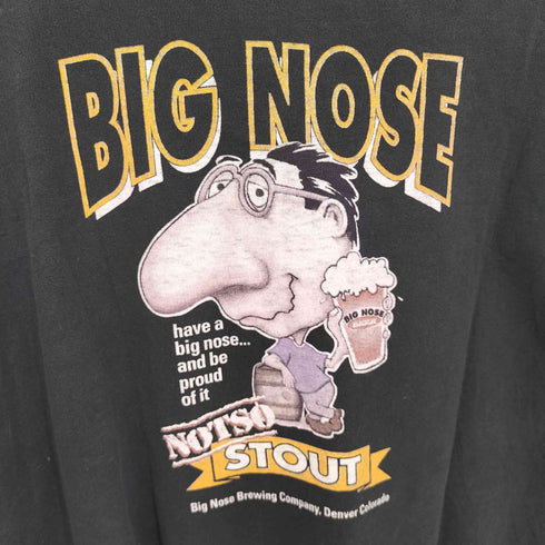 フルーツオブザルーム FRUIT OF THE LOOM 90S USA製 BIG NOSEプリント シングルステッチ S/S Tシャツ メンズ JPN:XL