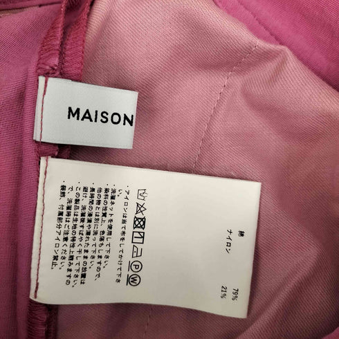 メゾンスペシャル MAISON SPECIAL コットン ナイロン 2タックワイドパンツ レディース 38