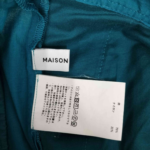 メゾンスペシャル MAISON SPECIAL コットン ナイロン 2タックワイドパンツ レディース 38