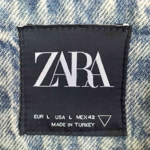 ザラ ZARA クラッシュペインティングデニムジャケット メンズ import:L