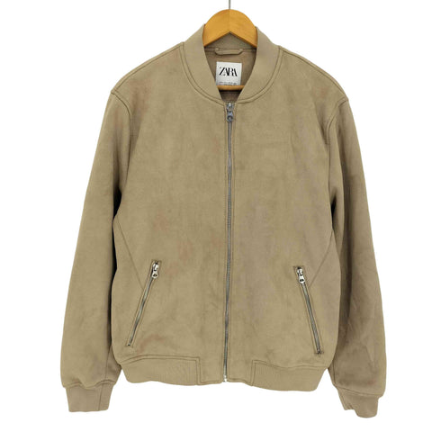 ザラ ZARA フェイクスエードボンバージャケット メンズ import:L