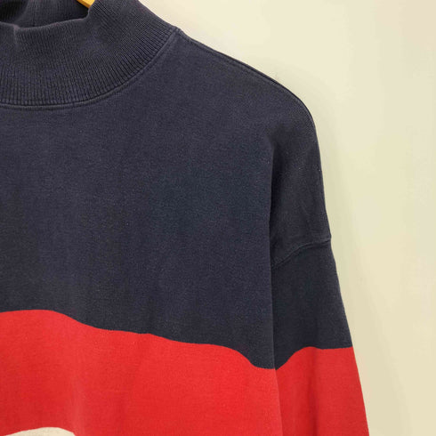 エルエルビーン L.L.Bean 80s USA製 モックネック マルチカラーボーダー長袖カットソー メンズ import:L