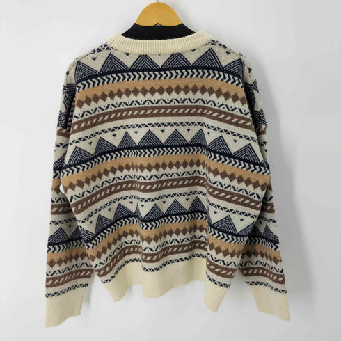 ノルディック柄クルーニット セーター メンズ ONE SIZE