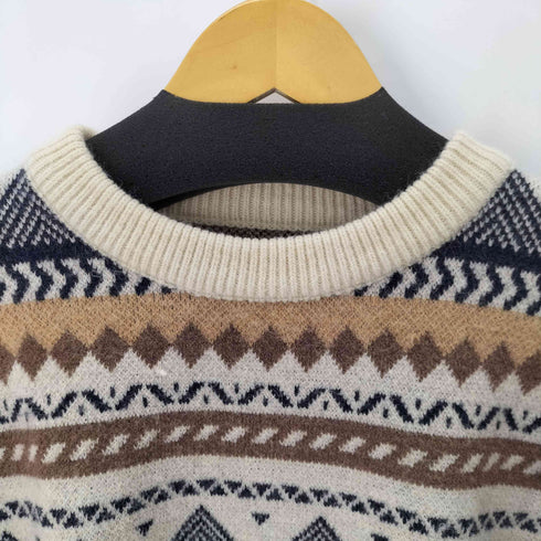 ノルディック柄クルーニット セーター メンズ ONE SIZE