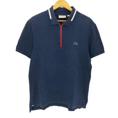 ラコステ LACOSTE フランス製 ハーフジップ 鹿の子ポロシャツ メンズ FR S