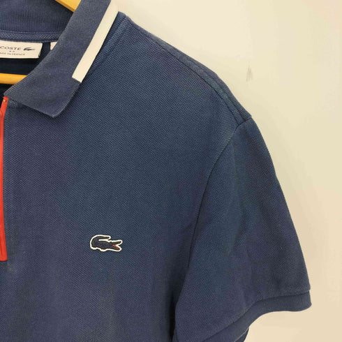 ラコステ LACOSTE フランス製 ハーフジップ 鹿の子ポロシャツ メンズ FR S