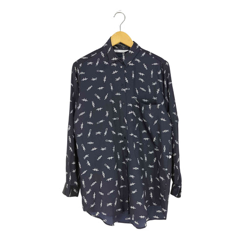 ザラ ZARA satin printed shirt レディース import:M