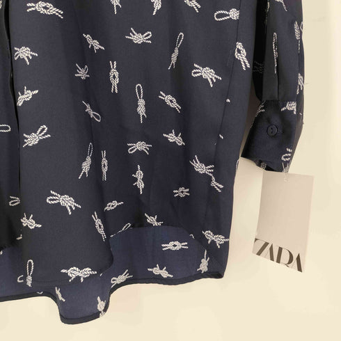 ザラ ZARA satin printed shirt レディース import:M