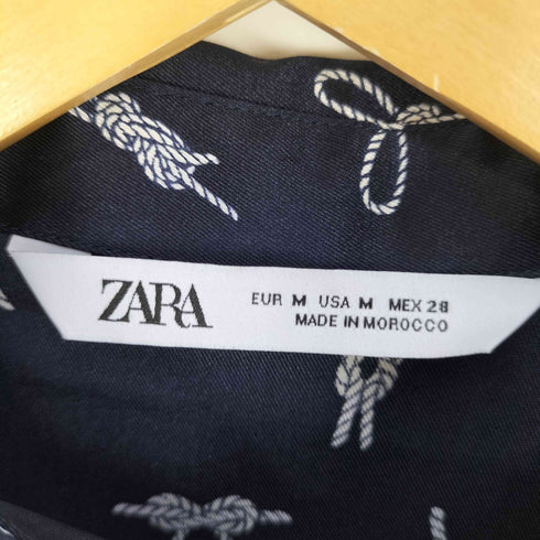ザラ ZARA satin printed shirt レディース import:M