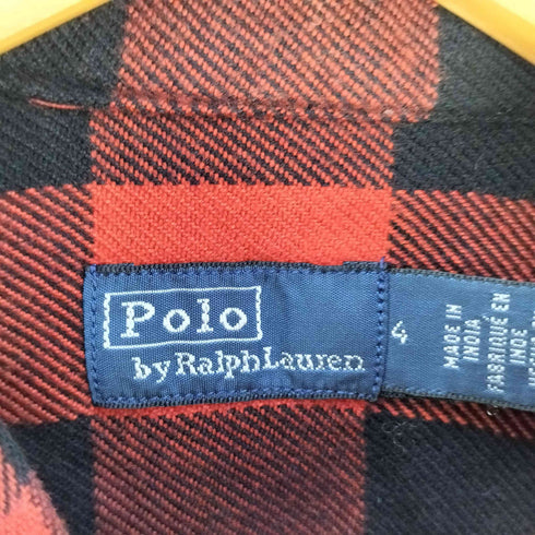 ポロバイラルフローレン Polo by RALPH LAUREN ポニー刺繍 マチ付き ブロックチェックシャツ レディース JPN:4