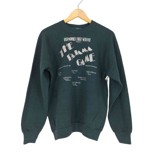フルーツオブザルーム FRUIT OF THE LOOM 90S 1991コピーライト THE PAJAMA GAME クルーネックラグランスウェット 後染め メンズ JPN:L