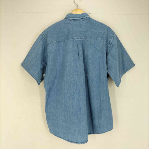 ランズエンド LANDS END 企業ロゴ刺繍半袖デニムシャツ メンズ JPN:L