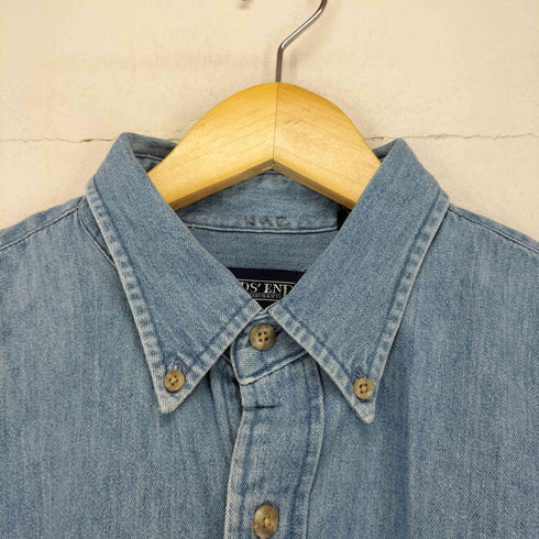 ランズエンド LANDS END 企業ロゴ刺繍半袖デニムシャツ メンズ JPN:L