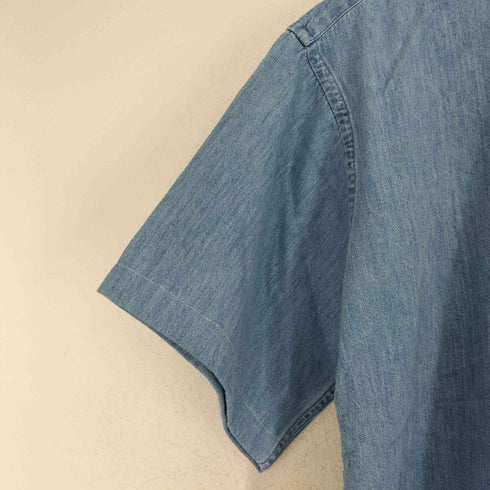 ランズエンド LANDS END 企業ロゴ刺繍半袖デニムシャツ メンズ JPN:L