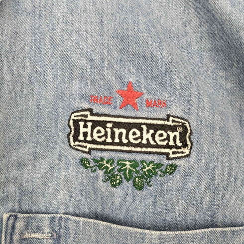 ランズエンド LANDS END 企業ロゴ刺繍半袖デニムシャツ メンズ JPN:L