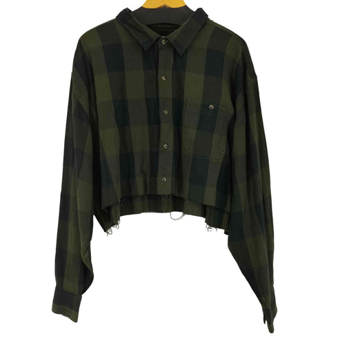 BLUE MOUNTAIN カットオフ加工 L/S ネルシャツ レディース 3XL