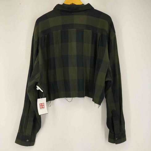 BLUE MOUNTAIN カットオフ加工 L/S ネルシャツ レディース 3XL