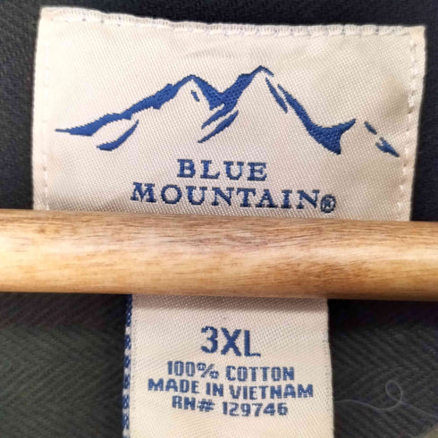 BLUE MOUNTAIN カットオフ加工 L/S ネルシャツ レディース 3XL
