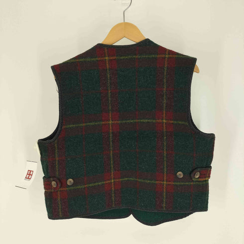 ウールリッチ WOOLRICH 90S USA製 レザータグ タータンチェック ウール ベスト メンズ import:L