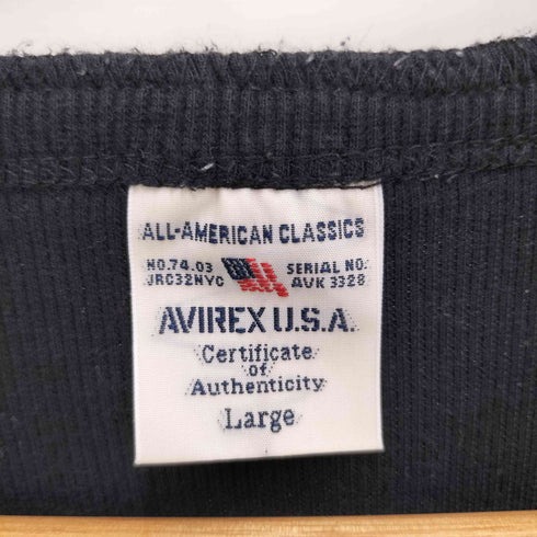 アヴィレックス AVIREX USA製 ヘンリーネックカットソー メンズ Large
