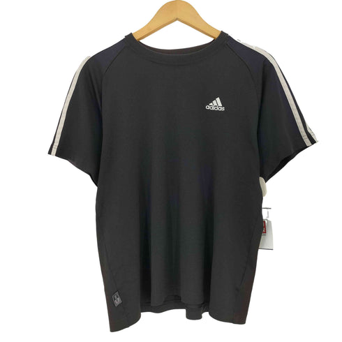 アディダス adidas 00s 短丈 パフォーマンスロゴ スリーライン ラグランクルーネックTシャツ メンズ JPN:M