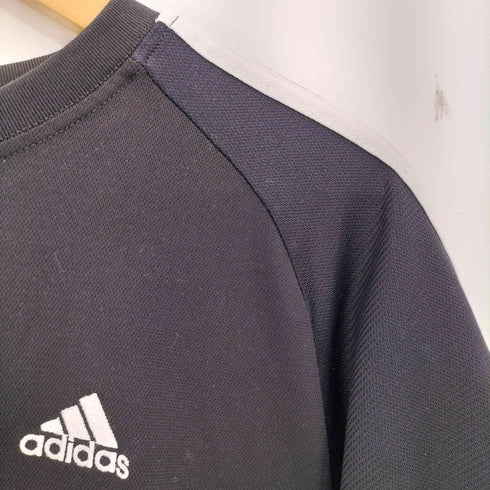 アディダス adidas 00s 短丈 パフォーマンスロゴ スリーライン ラグランクルーネックTシャツ メンズ JPN:M