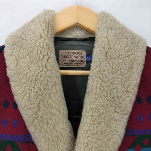 ペンドルトン PENDLETON HIGH GRADE WESTERN WEAR USA製ネイティブ柄ウールショールカラージャケット メンズ JPN:M