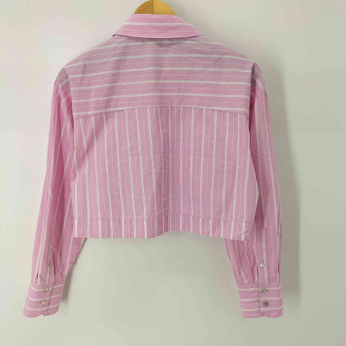 ザラ ZARA ストライプ L/Sクロップドシャツ レディース JPN:M