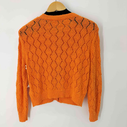 ザラ ZARA POINTELLE KNIT CARDIGAN ダイヤモンド編みニットカーディガン レディース JPN:L