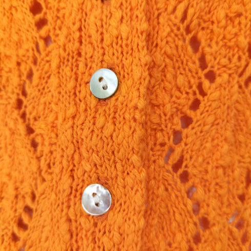 ザラ ZARA POINTELLE KNIT CARDIGAN ダイヤモンド編みニットカーディガン レディース JPN:L