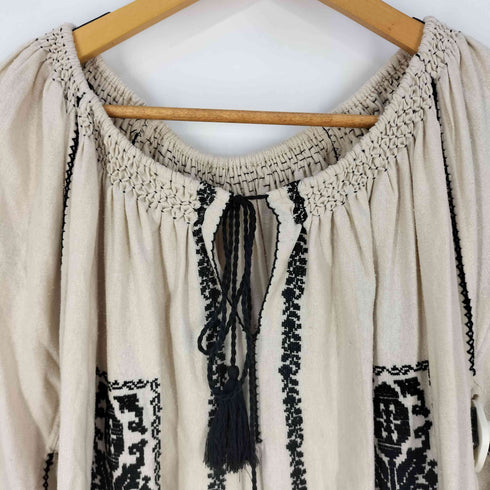 Cloth & Cross シルク フォークロア 刺繍ワンピース レディース