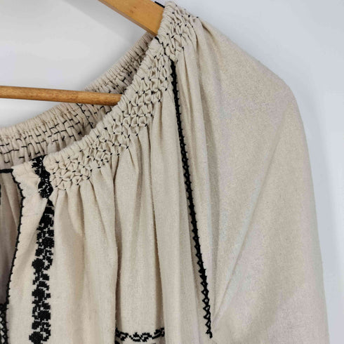 Cloth & Cross シルク フォークロア 刺繍ワンピース レディース