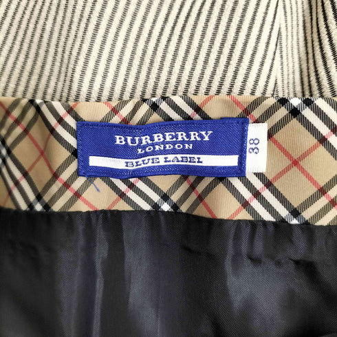 バーバリーブルーレーベル BURBERRY BLUE LABEL 裏地腰回ノバチェック タイトスカート レディース 38