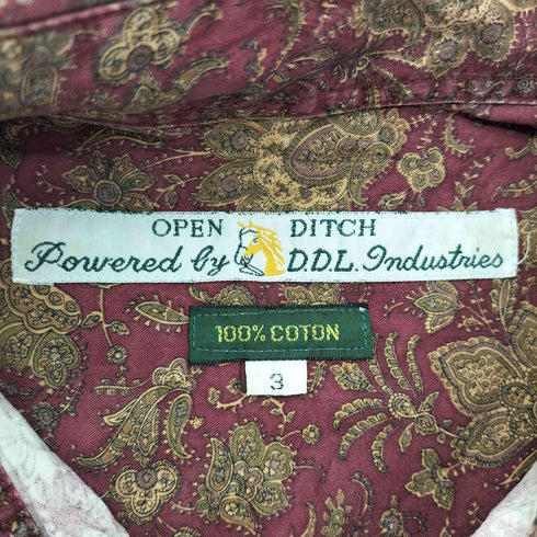 OPEN DITCH 総柄 L/S シャツ メンズ 3