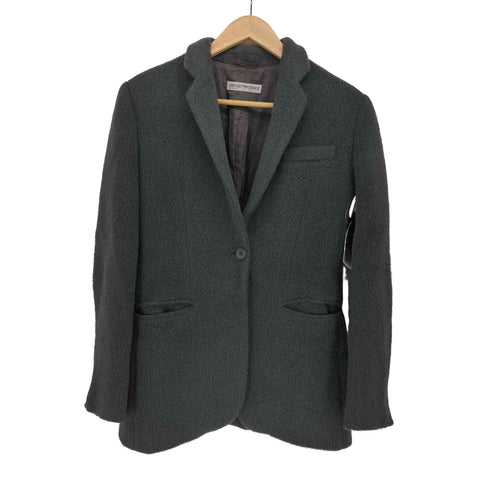 エンポリオアルマーニ EMPORIO ARMANI MADE IN ITALY シングル モヘア混 ウールテーラードジャケット レディース 38