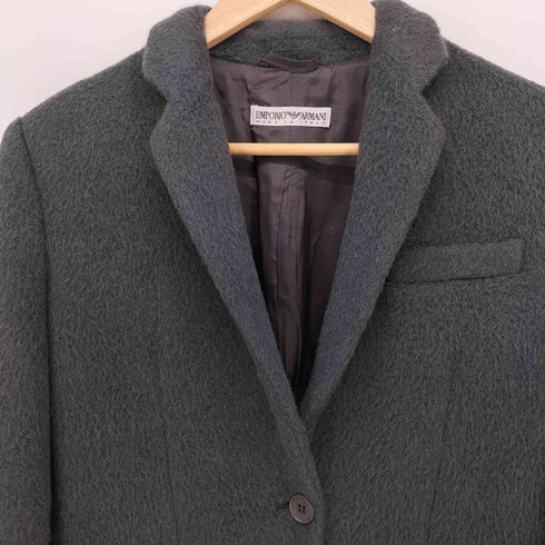 エンポリオアルマーニ EMPORIO ARMANI MADE IN ITALY シングル モヘア混 ウールテーラードジャケット レディース 38