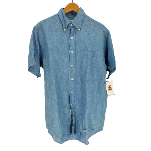 ブルックスブラザーズ BROOKS BROTHERS リネン ボタンダウン S/S シャツ メンズ import:M