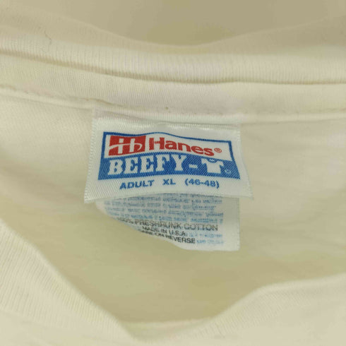 80S USA製 Hanes BEEFY ボディ独立 13州 星条旗 プリント Tシャツ コピーライト1989 メンズ import:XL
