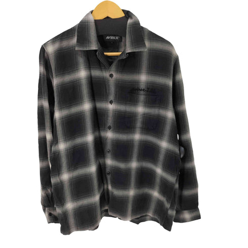 アヴィレックス AVIREX L/S COTTON/RAYON OMBRE SHIRT AVIATOR'S DINER 開襟オンブレチェックシャツ メンズ JPN:L