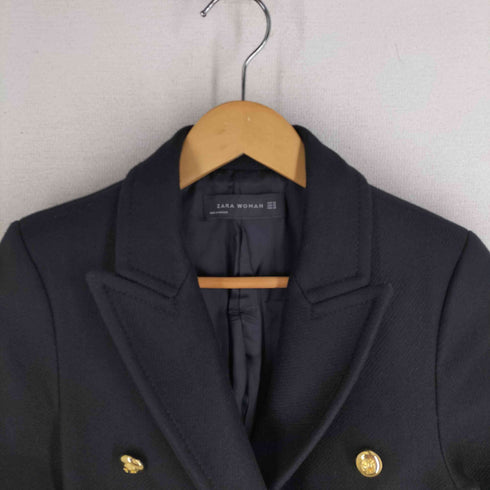 ザラ ZARA 金ボタン ダブルブレスト チェスターコート ナポレオンコート レディース import:XS
